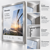 Panneaux publicitaires personnalisés en aluminium avec cadre LED magnétique pour menu, boîte lumineuse pour restaurant, ascenseur
