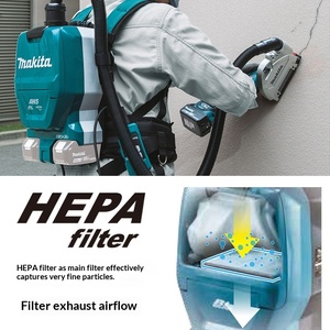 Aspirateur à dos Makita DVC265 d'origine, alimenté par batterie lithium-ion 36V - Outil électrique connecté - Product Image 5