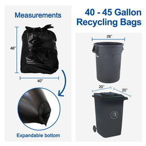 Shandong usine étanche personnalisé imprimé en gros solide jetable noir PE sac poubelle en plastique - Product Image 4