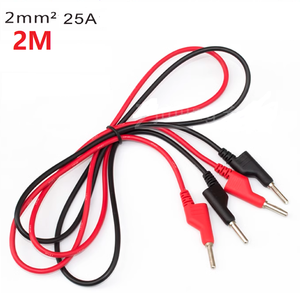 สายเคเบิลปลั๊กกล้วยแรงดันสูง25A 14AWG ยาว2เมตร4มม. 200ซม. สีดำแดง - Product Image 1