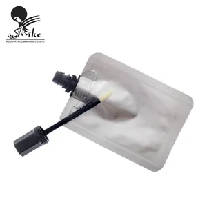 Custom Gelamineerd Materiaal Draagbare Cosmetica Plastic Tuit Zakje Verpakking Zak Voor 2G Lip Glazuur Gloss Met Lip Borstel
