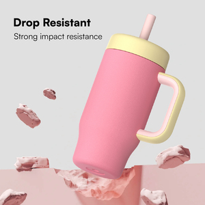 Botella de Agua Infantil Hong Ling de 12oz con Tapa de Silicona y Pajita, Botella de Agua Aislada para Niños Pequeños, Taza de Agua de Acero Inoxidable que Mantiene el Frío Durante 24H - Product Image 5