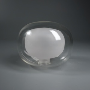 Paralume <span class=keywords><strong>in</strong></span> <span class=keywords><strong>Vetro</strong></span> Bianco Latte Scintillante a Forma di Opale Rotondo Classico Soffiato a Mano per Parti di Illuminazione a Lampadario - Product Image 1
