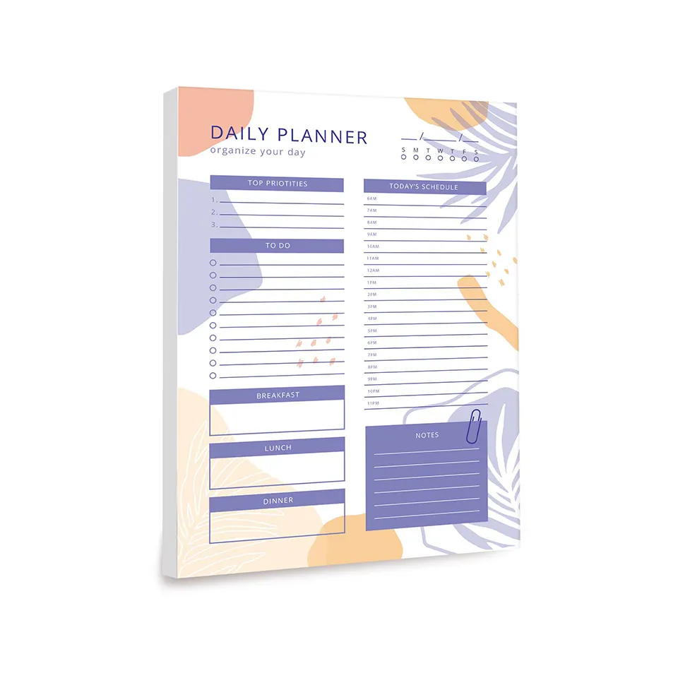 Stampa personalizzata personalizzata non datato giornaliero mensile Planner Memo Pad fogli a strappo elenco delle cose da fare blocco Note blocco Note