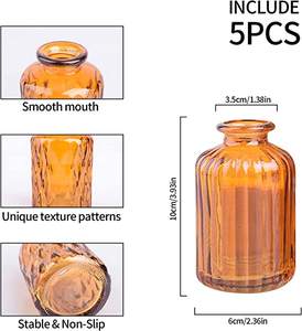 Vente en gros de <span class=keywords><strong>vase</strong></span> à fleurs en verre nordique pour mariage à la maison <span class=keywords><strong>vase</strong></span> en verre bouteille à fleurs ambre décoratif unique et créatif - Product Image 2