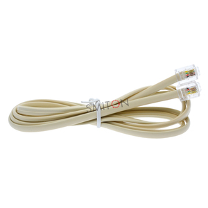 Cordon téléphonique plat RJ11 Cat 3 en cuivre 4 conducteurs 26AWG de 2 m pour ligne fixe, téléphone, <span class=keywords><strong>fax</strong></span>, modem - Connecteurs 6P4C pour usage intérieur - Product Image 6