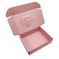 Caja de Cartón Corrugado para Envío de Ropa Rosa con Logotipo Impreso Personalizado
