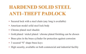 高セキュリティ盗難防止ステンレス鋼南京錠、硬化ソリッドスチールチェーン、磨き仕上げ、鍵で開錠、防水機能付き - Product Image 4