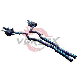 ท่อไอเสีย Vortex Titanium สำหรับ Mercedes Benz W221 S400 S450 S500 Valvetronic Catback สีฟ้าไหม้ เสียงดุดัน - Product Image 3
