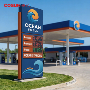 Affichage LED à 7 segments irréguliers pour prix du carburant, panneau numérique personnalisé pour station-service, étanche IP65, pour extérieur - Product Image 2