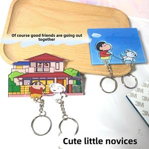 Xiaohongshu nuevo llavero creativo de dibujos animados pequeña pegatina de pared blanca imán para refrigerador colgante de llave mismo estilo crayón Acrílico - Product Image 3