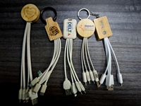 Cable de Carga USB 3 en 1 Ecológico de Material Renovable, Llavero con Cable de Datos Multifuncional de Carga Rápida TPE 5A