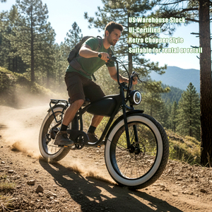 Retro Electric Cruiser Bike Fat Tire <span class=keywords><strong>Batería</strong></span> de <span class=keywords><strong>litio</strong></span> 250W/500W/750W Chopper Ebike Style - Product Image 2
