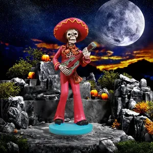 Prix surprise 1PCS Halloween Squelette <span class=keywords><strong>Guitare</strong></span> <span class=keywords><strong>Main</strong></span> Résine Artisanat Statues Charme Intérieur/Extérieur Décoration de La Maison Décorations - Product Image 1