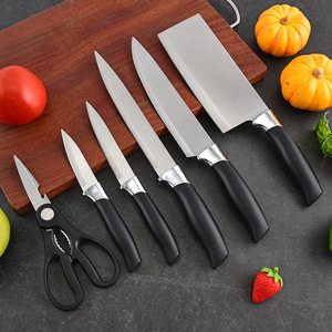 7 Pieces Kitchen Knife Set with <b>Block</b> 3Cr13 Stainless Steel Cutlery Set PP Ergonomic Handle Chef's knife fruit knife - Product Image 3