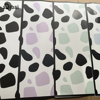 Qibai kertas kemasan tahan air motif sapi natal 20 buah-kertas pembungkus hadiah buket lucu untuk bunga segar