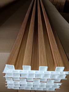 Modern Design Style WPC Wall Panel China Factory <strong>Grey</strong> Wood Brown <strong>Interior</strong> Fluted Wall <strong>Cladding</strong> for Apartments Waterproof Damask - Product Image 3