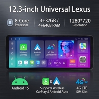 Navegación para Automóvil de 12.3'' para Lexus Universal, Radio para Automóvil, Reproductor de DVD GPS, Unidad Principal Multimedia, Estéreo, Video, CarPlay Inalámbrico, 4G