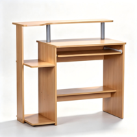 Bureau d'ordinateur moderne de 94 cm de large avec plateau pour clavier et étagère pour PC, finition bois vieilli, idéal pour la maison, le bureau ou la chambre