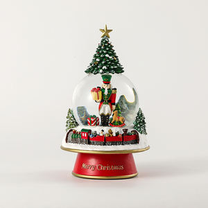Gran oferta, decoración navideña, regalo artesanal, globo de nieve de Príncipe y árbol con Base de <span class=keywords><strong>tren</strong></span> giratoria - Product Image 2