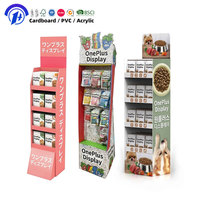 Support d'affichage One Plus, support d'affichage en carton ondulé, support d'affichage au sol pour la vente au détail, support d'affichage personnalisé pour produits pour animaux de compagnie