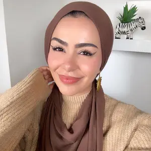 2024 Neuheit Modal Hijab dünn atmungsaktiv weich Baumwolle schlicht muslimische Frauen Schal 100 % Rayon Modal viskoser Krippel-Hijab-Schal
