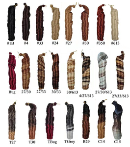 22Inch Dài Lượn Sóng Crochet Braid Yaki Pony Phong Cách Xoắn Ốc Loose Shiny Mượt Sóng Tóc Pháp <span class=keywords><strong>Curls</strong></span> Tổng Hợp Xoăn Bện Tóc - Product Image 6