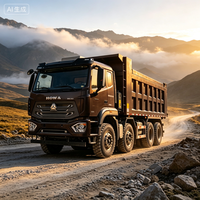 Truk Pengangkut Berat SINO HOWO NX 8x4 dengan Bak Muat Berbentuk Lengkung, Minim Sisa Material di Bak, Truk Tipper Tambang