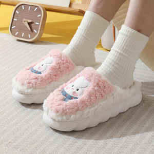 Offre Spéciale vente en gros TPR semelle floue pantoufles femmes en peluche tissu chaussure supérieure fourrure pantoufles pour les femmes avec les plus populaires - Product Image 3