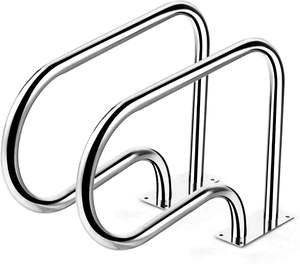 Main courante de piscine en acier inoxydable 2 pièces pour piscines enterrées avec plaque de base, montage facile, sécurité, <span class=keywords><strong>marque</strong></span> OEM Guangdong - Product Image 1