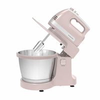 Batteur sur socle électrique Genesis 300W, bol mélangeur en acier inoxydable de 3,5 L, fonction turbo 5 vitesses, design à tête inclinable, cuisson à une touche