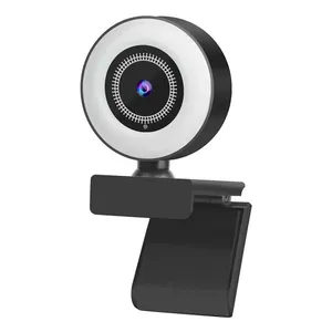 Kamera Web Autofocus bawaan lampu cincin, kamera Web Full Hd Streaming grosir 720p 1080p 2k stok USB 2 Mega CMOS 2035