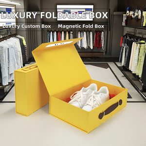 Boîte cadeau pliable magnétique en carton rigide fait main, de qualité supérieure, personnalisée, pour chaussures, emballage de luxe, matériaux recyclés - Product Image 2