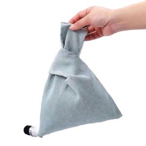Wholesale Reusable Color Portable Japanese Custom Fabric Cotton Corduroy Pouch Knot Wrist <b>Bag</b> - Product Image 3