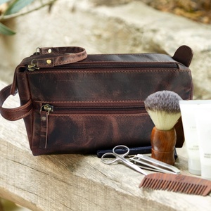 Custom Travel <b>Shaving</b> Dopp <b>Kit</b> Water-resistant Bathroom Toiletries Organizer Genuine Leather Cosmetic Bag Toiletry Bag <b>for</b> <b>Men</b> - Product Image 6