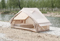 Tente Lodge Gonflable Portable Premium Oxford à Grande Porte et Fenêtre, 6,3 Mètres Carrés, pour Glamping de Luxe au Moyen-Orient (Exportation)