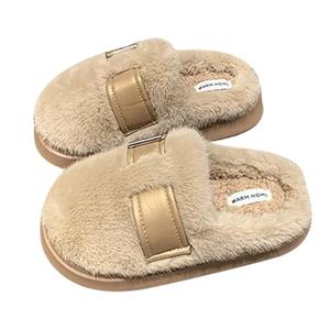 2025 nouveau chaud automne et hiver <span class=keywords><strong>maison</strong></span> hommes et femmes <span class=keywords><strong>Couple</strong></span> floue en peluche femmes pantoufle bande chaud en peluche pantoufles avec la <span class=keywords><strong>maison</strong></span> - Product Image 1