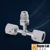 Raccord en T VCR en acier inoxydable 316L ultra pur, à 3 voies, avec joint métallique, type T, pour raccord de valve semi-conductrice