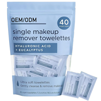 Lingettes démaquillantes à l'avocat emballées individuellement OEM/ODM, lingettes nettoyantes douces, taille voyage, lingettes pour le soin de la peau