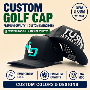 Gorra de Golf Impermeable de 5 Paneles con Función Versátil, Logotipo Bordado Personalizado, MOQ Bajo, OEM, Perforada con Láser, Transpirable, Deportiva - Product Image 1
