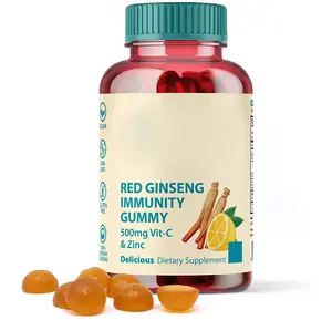 自有品牌红参免疫软糖500毫克维生素c和锌甜柠檬味60软糖