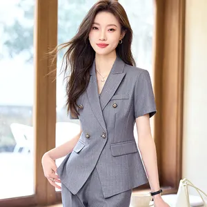 Women's Professional Formal Attire Summer Short-Sleeved Suit for Civil Servants Real Estate Sales Gold 4S Shop Work Clothes