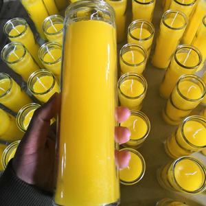 Toptan 7 gün dua mum uzun yanan kokusuz dini cam kavanoz mum - Product Image 5