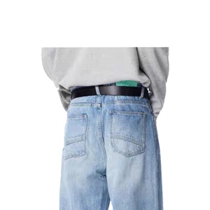 Cổ điển thêu ánh sáng rửa 100% bông mèo lông rửa denim bùng jeans - Product Image 5