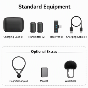 Microfono Lavalier Wireless con Cancellazione del Rumore, Microfono a Condensatore con Pickup Ipercardioide per Interviste, Registrazioni e Streaming Live - Product Image 6
