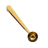 Cuillère à café 2 en 1 en acier inoxydable, cuillère doseuse pour poudre de café avec clip de fermeture, cuillère pour thé, lait en poudre, accessoires pour café