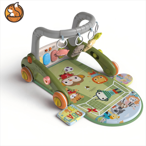 7-in-1 תינוק טרולי טרולי טרמפ עם סתיקת סל מנענע סוס נדנדה - Product Image 3