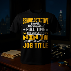 Camiseta de Detective Senior, Multitarea, Título de Trabajo Ninja, Ropa Promocional - Product Image 3