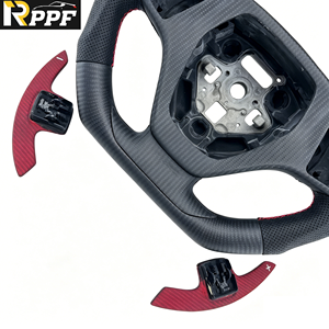 Volant en fibre de carbone Rppf en promotion avec palettes de changement de vitesse pour <span class=keywords><strong>Corvette</strong></span> C7 <span class=keywords><strong>2014</strong></span> 2015 2016 2017 2018 2019 - Product Image 3