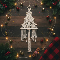 Décoration Murale Macramé Arbre de Noël en Gros pour une Ambiance Festive Confortable, Support de Plantes Bohème
